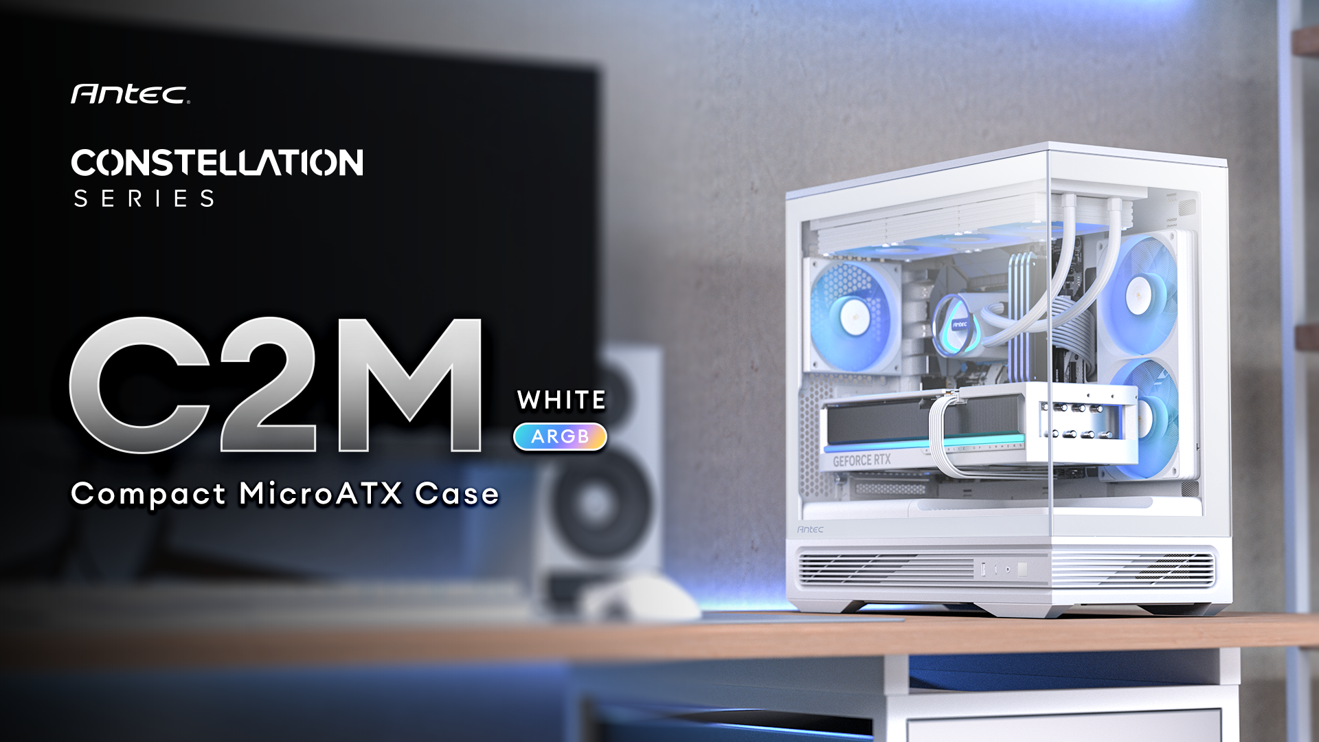 Antec C2M ARGB White Compact MicroATX Case
