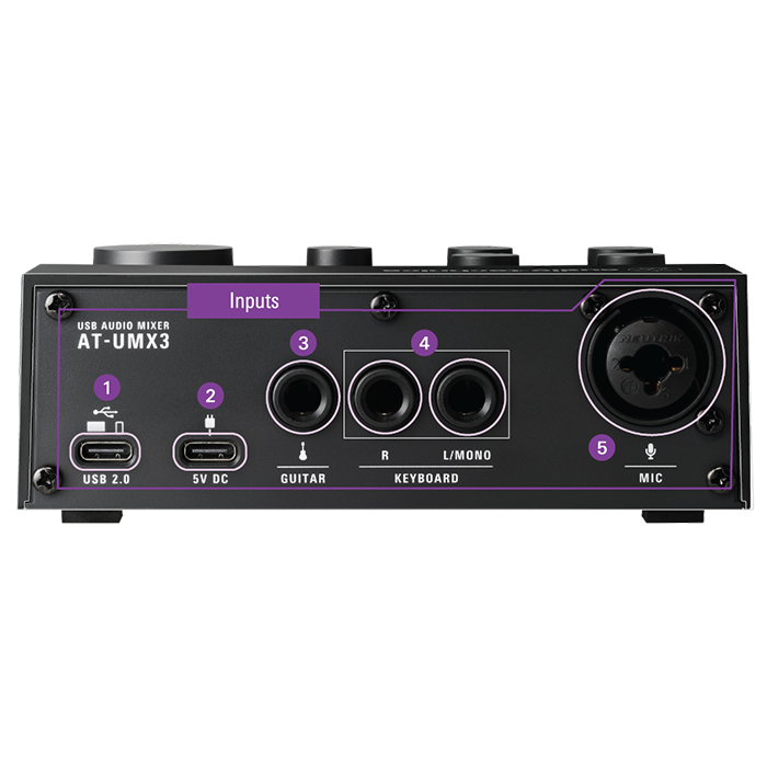 Audio Technica AT-UMX3WH Live Streaming USB Audio Mixer Interface