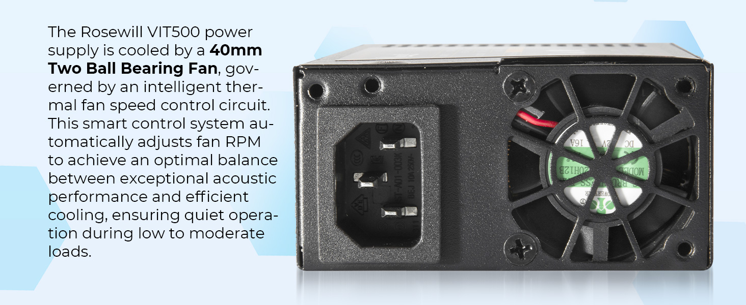 Rosewill VIT 500W Mini ITX/Flex ATX / 1U Fully Modular Power Supply