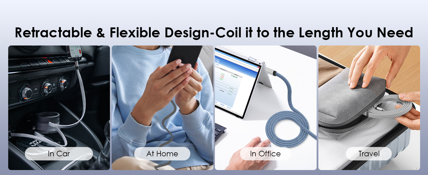 Retractable & Flexible Design-Coil it to the Length YOU NEED