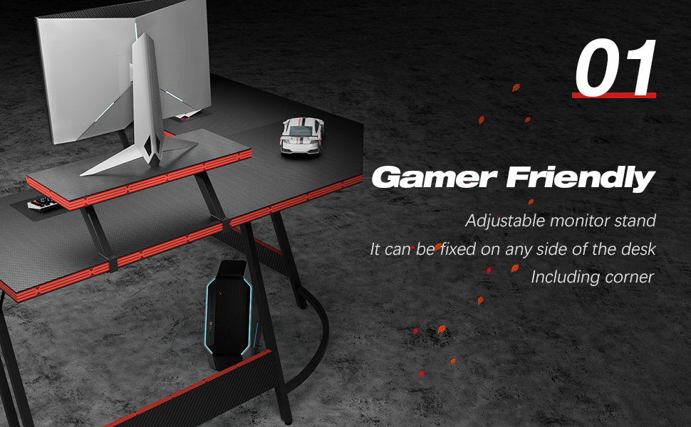 LACOO L Shaped Gaming Desk 51 in. Computer Corner Desk PC Gaming