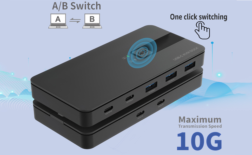 USB C Switch 2 Computers Share 4 USB A & USB C Devices, 10 Gbps USB 3.2 Switch Hub Selector for PC