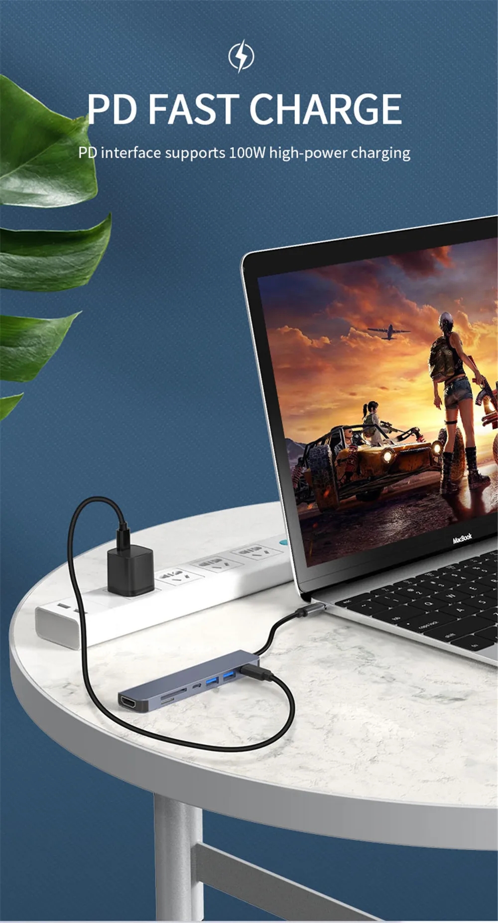 Jansicotek USB C Hub 7 in 1 Multiport Adapter