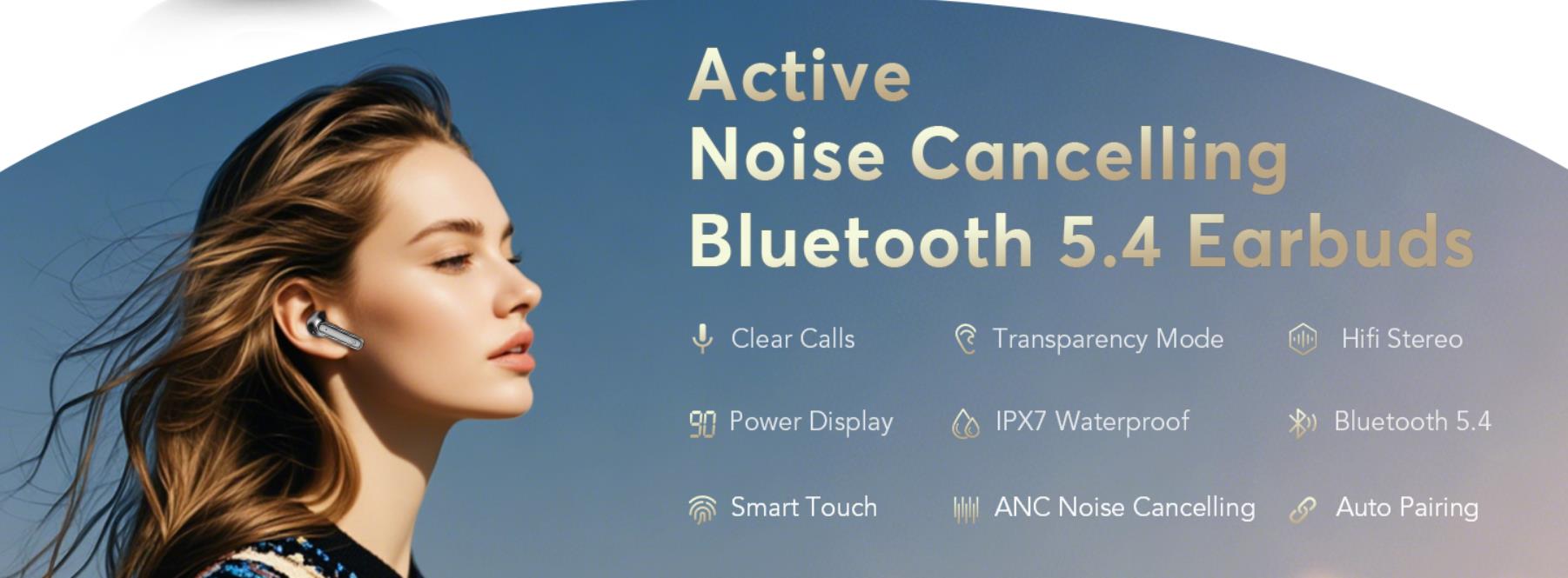 Wireless Earbuds Bluetooth 5.4 Earphones in Ear with Dual Noise Cancelling Mic