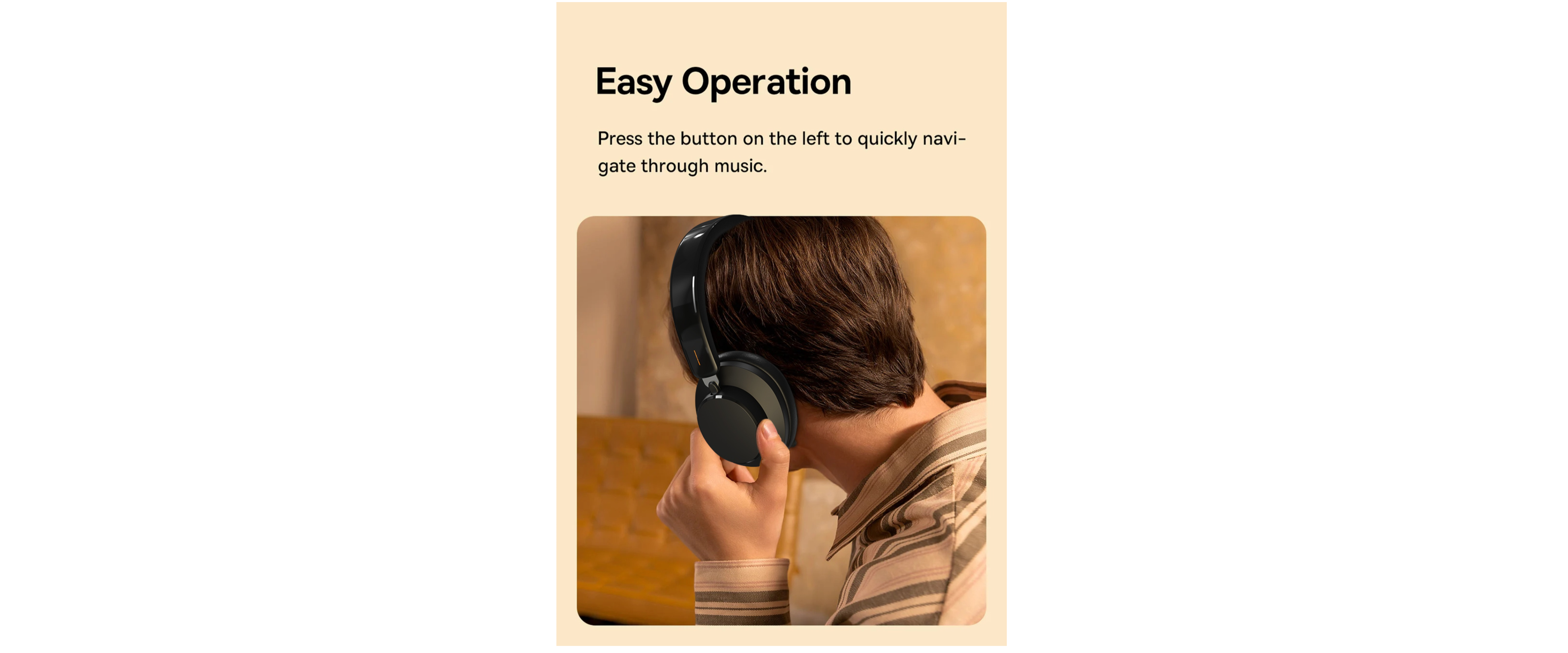 Easy control button, one-key operation, bluetooth over-ear headset