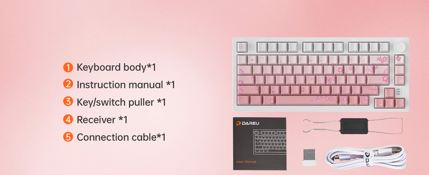 DAREU EK75 Pro Compact 75-Key Wireless RGB Hotswap Keyboard
