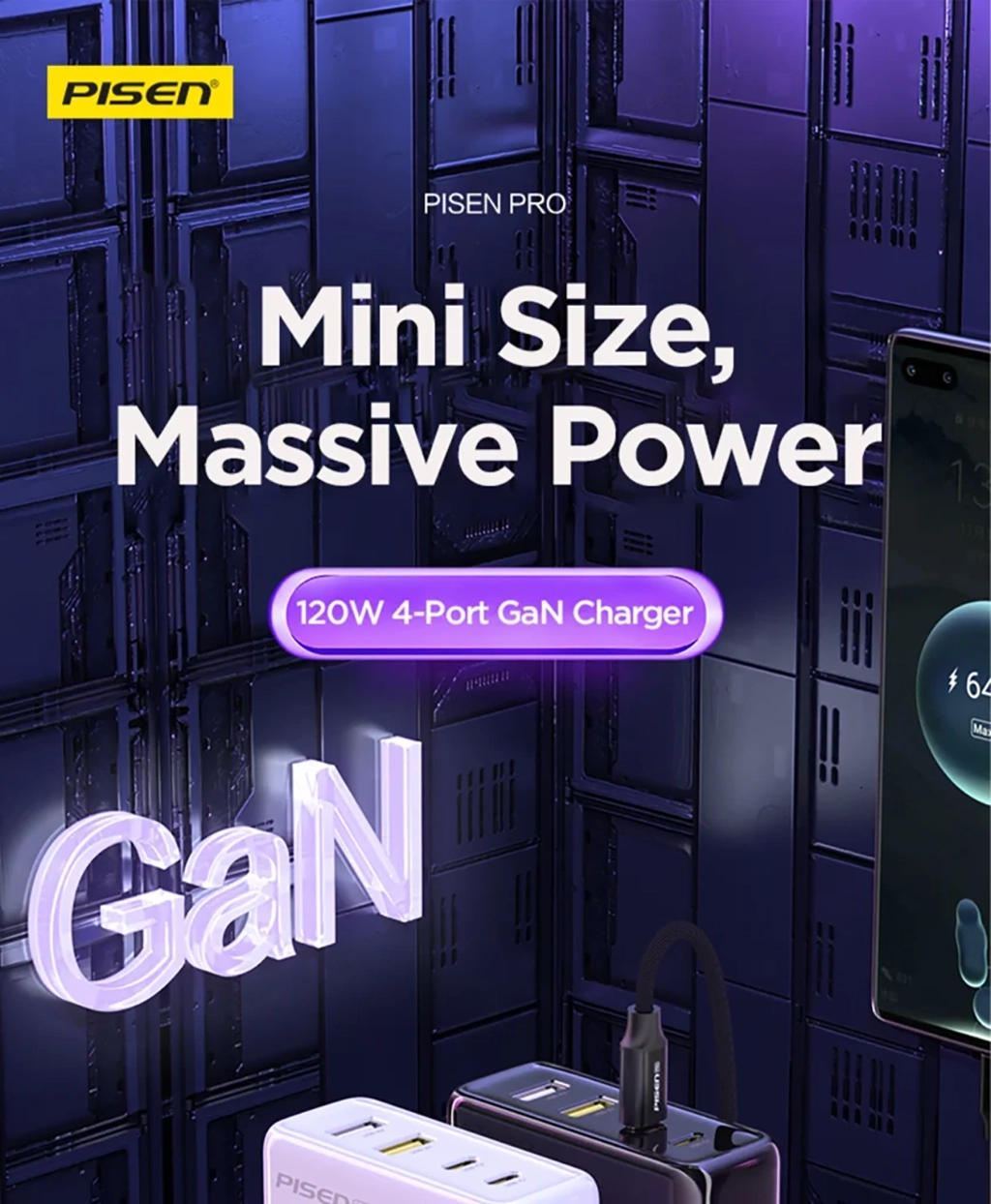 PISEN TS-C148 120W GaN fast charging charger set