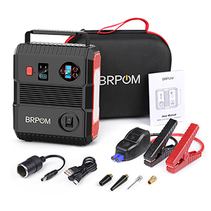 BRPOM Car Jump Starter with Air Compressor, 150PSI 4000A Peak 24000mah (Up  to All Gas or 8.0L Diesel Engine, 50 Times) Portable Jump Starter 12V Auto  Battery Jump Pack QC 3.0 with