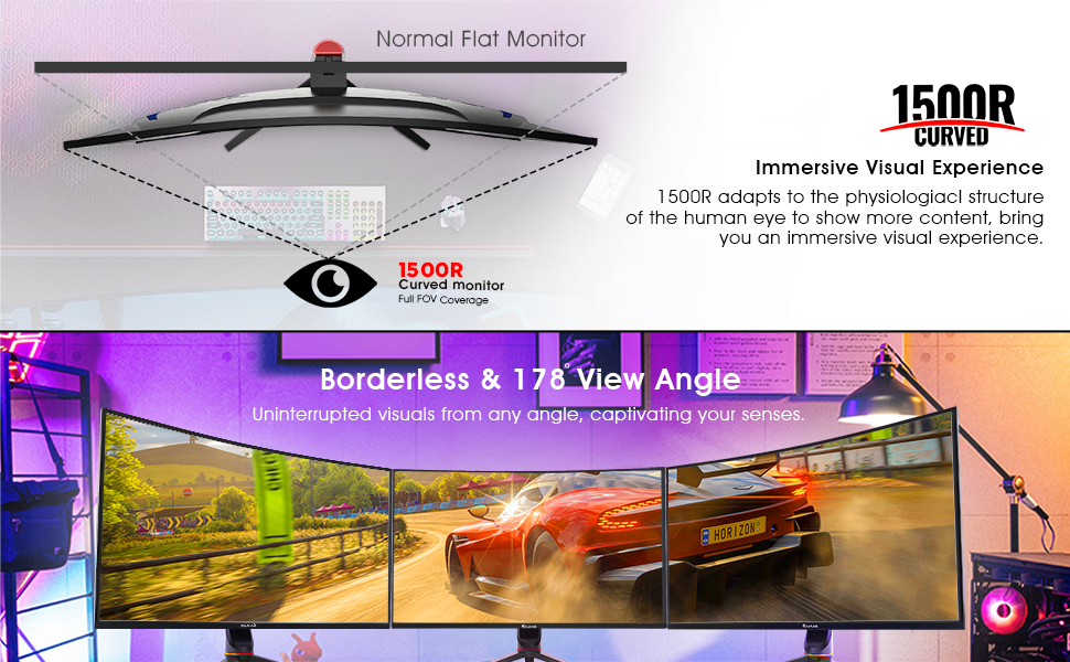 1500R curved gaming monitor