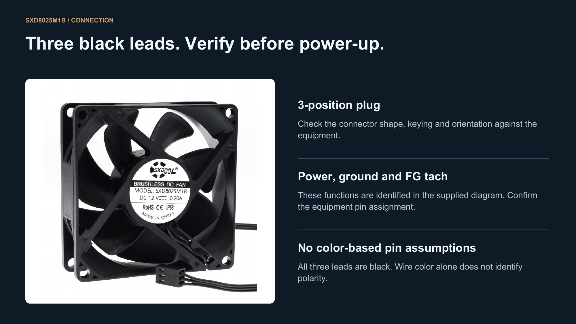 SXD8025M1B three lead connection verification
