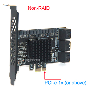 IO Crest 6-Port SATA III PCIe Expansion Card - Non-RAID, Low Profile Bracket, JMB582 Chipset