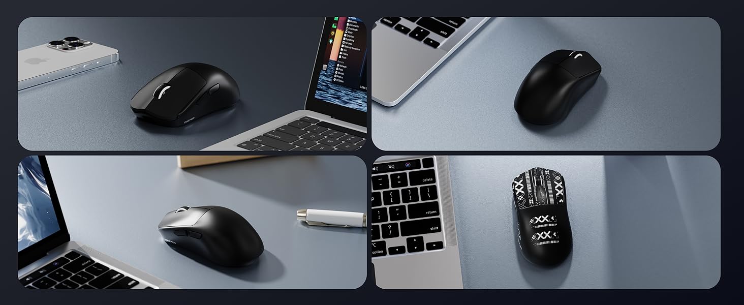 Wireless Gaming Mouse, PAW3311 Sensor, 49g Lightweight Mouse, 12000 DPI, 2.4G/BT5.0/USB-C Tri-Mode G