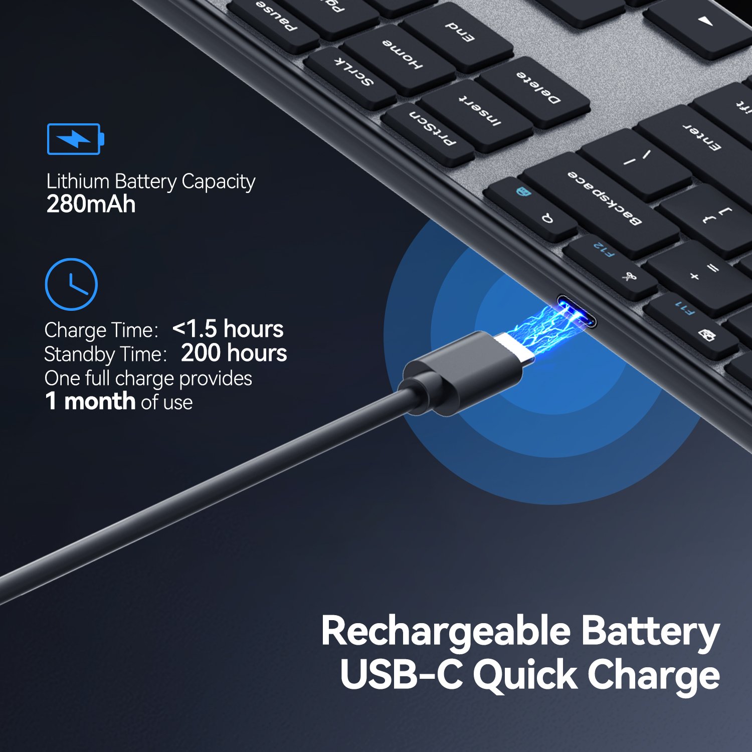 AUSDOM Sofkeys2 Wireless Dual Bluetooth 5.0/2.4G Desktop Keyboard