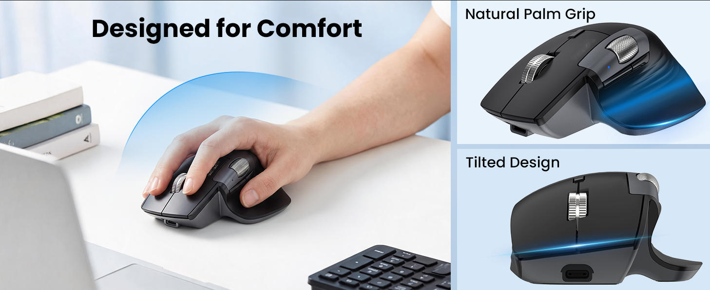 Dual Bluetooth enables one-click fast switching between paired devices.Plug in the USB receiver at t