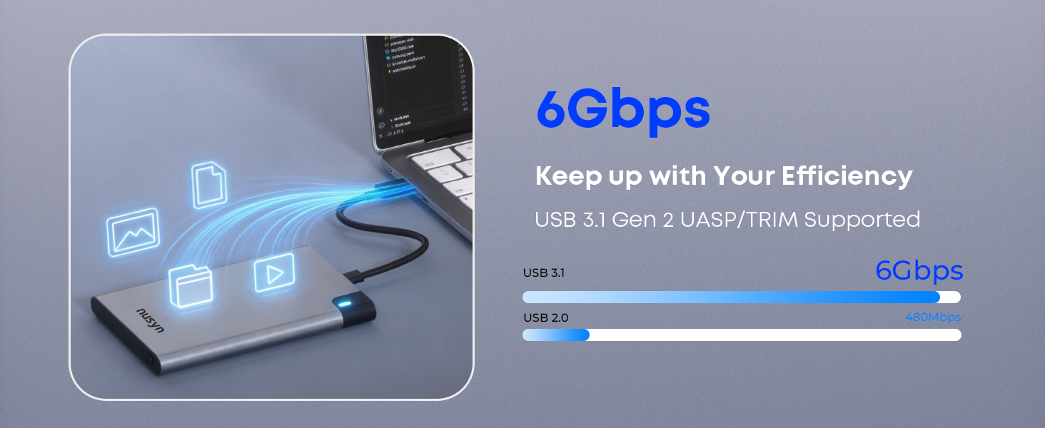 Nusyn NSE22 6Gbps 2.5inch Hard Drive Enclosure