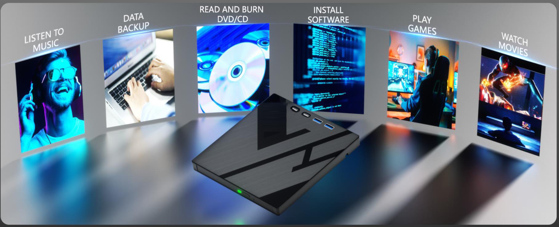 Multi-Interface External DVD Drive