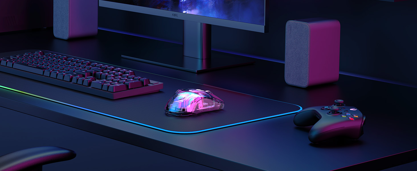 Hitoor Wireless Gaming Mouse, Tri-Mode 2.4G/USB-C/Bluetooth Mouse, Rechargeable Computer Gaming Mice