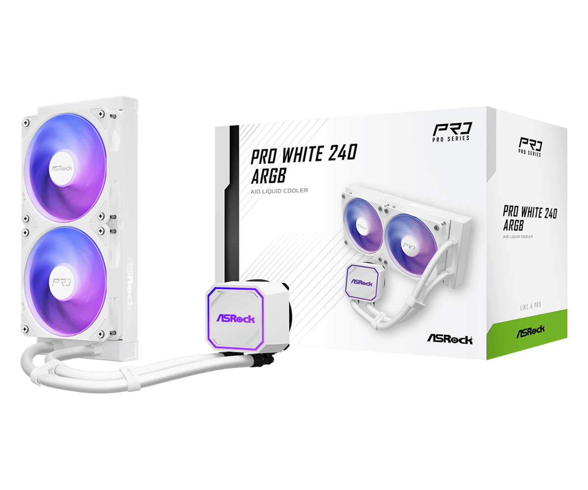 ASRock Pro White 240 ARGB AIO Liquid Cooler