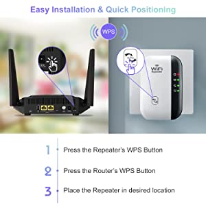 WiFi Range Extender Repeater 300Mbps Wireless Router Signal Booster  Amplifier Supports Repeater/AP 2.4G Network with Integrated Antennas LAN  Port 