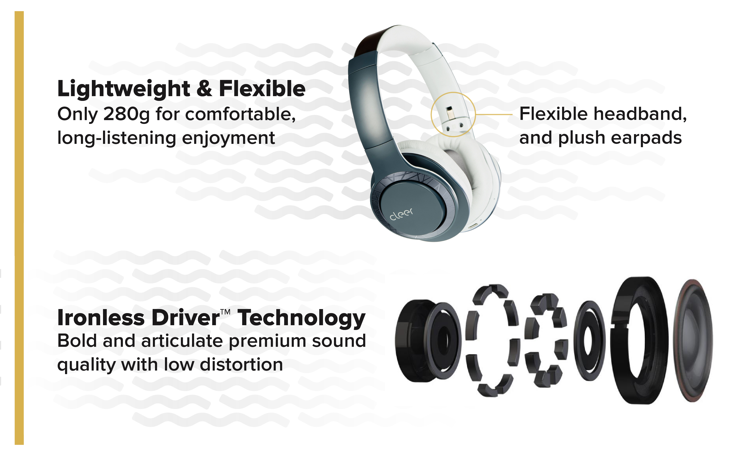 Cleer Audio enduro 100 headphones expanded
