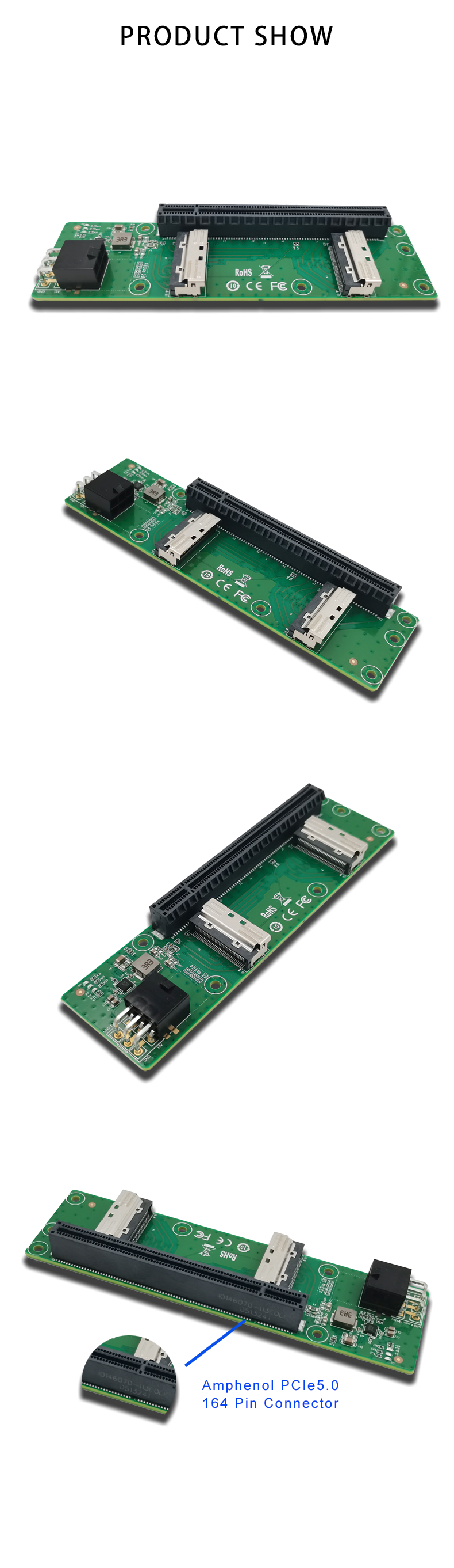 Dual MCIO to PCIe 5.0 slot show