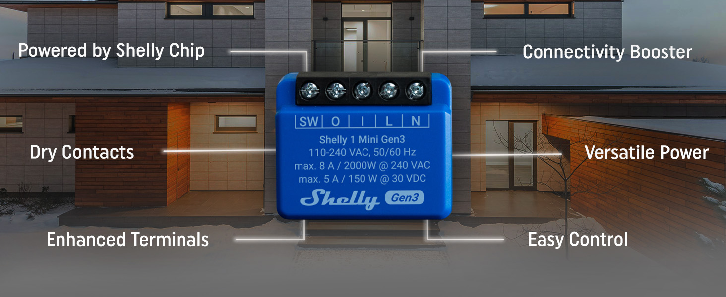 Shelly 1 mini Gen 3 - Spider view