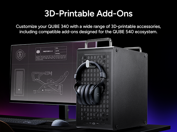 Cooler Master QUBE 340 Micro-ATX Compact -Tower PC Case  - Black