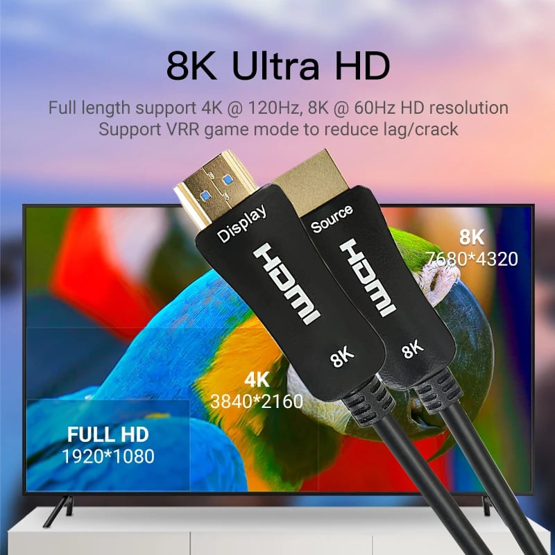 Certified 8K Fiber Optical HDMI 2.1 Cable Ultra High Speed HDMI