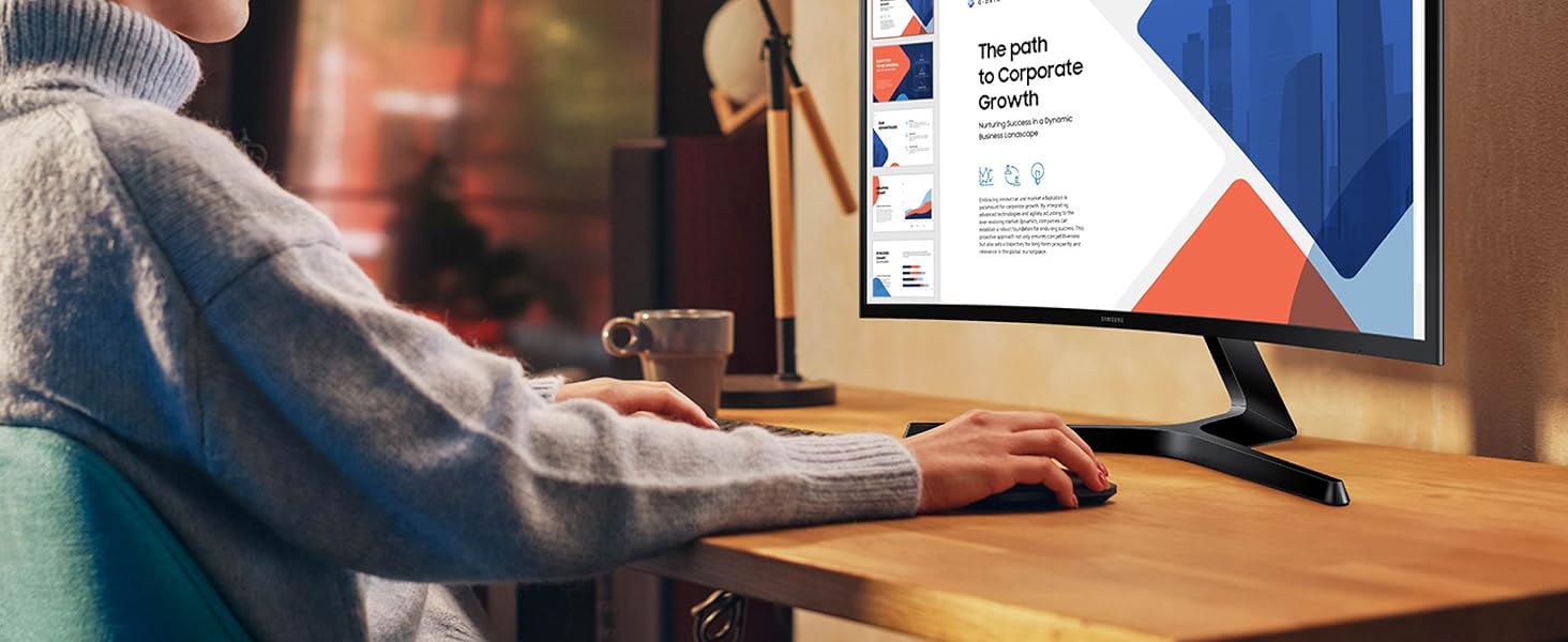 Samsung 27" Essential S3 (S36GD) Series FHD 1800R Curved Computer Monitor