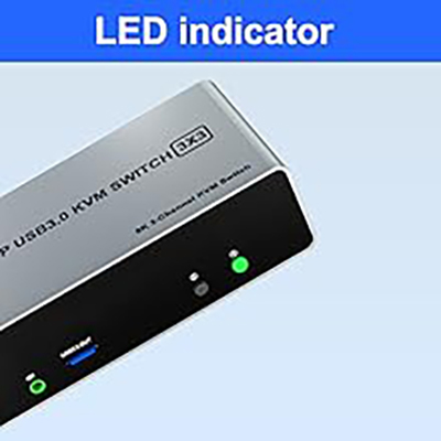 LED Indicator When switching to which PC, the LED will tell you whether PC1 or PC2 is active.