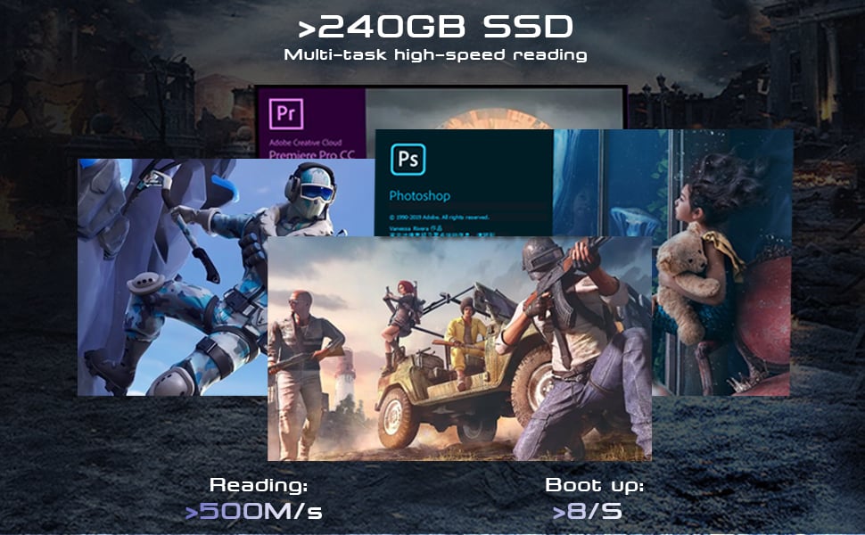 MXZ Gaming PC Desktop Computer, AMD Ryzen 5 5600 3.7GHz, RTX 3060 8GB,  B450,16GB DDR4, NVME 500GB SSD, 6RGB Fans, Win 11 Pro Ready, Gamer Desktop