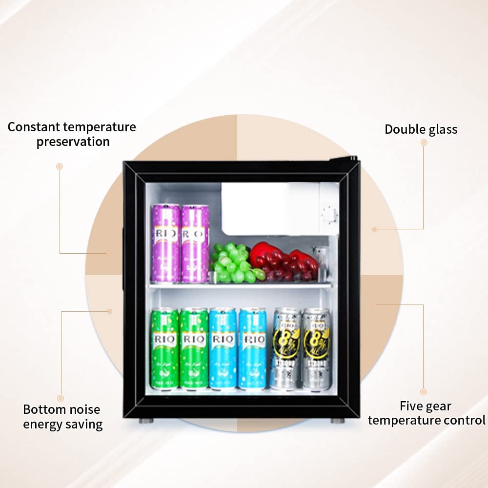 WANAI 120-Can Beverage Cooler and Refrigerator, Small Mini Fridge for Home,  Office or Bar with Glass Door and Adjustable Removable Shelves，Perfect for