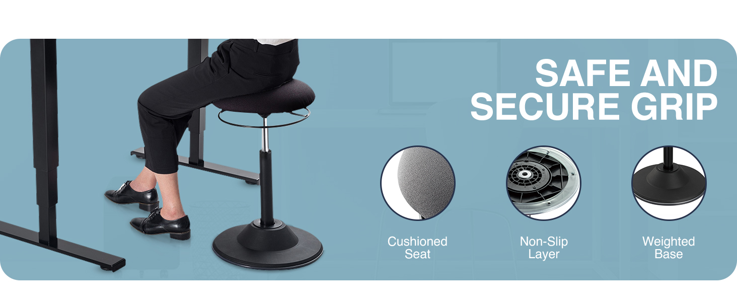 sit stand wobble stool, ergonomic leaning stool, active standing desk chair, adjustable stool