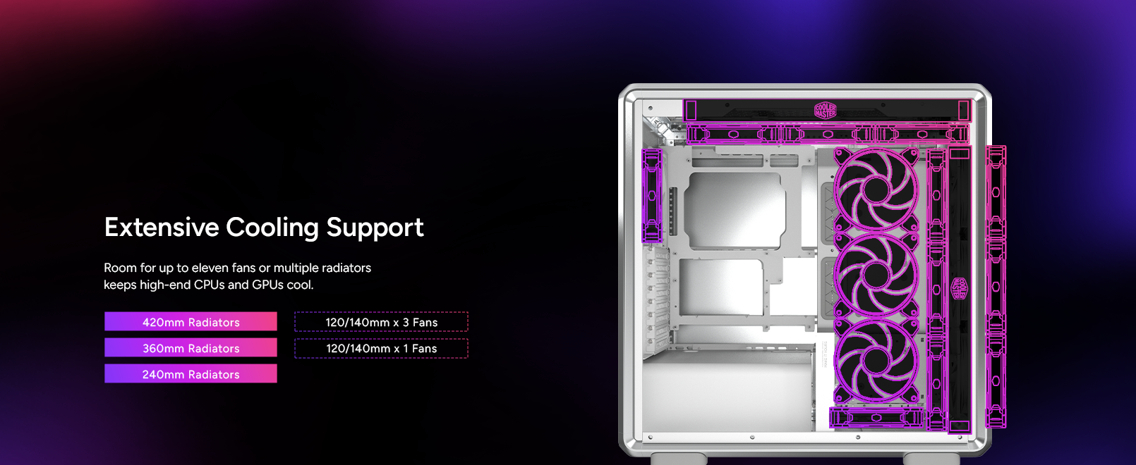 Cooler Master MasterFrame 600 Silver ATX Mid-Tower PC Case