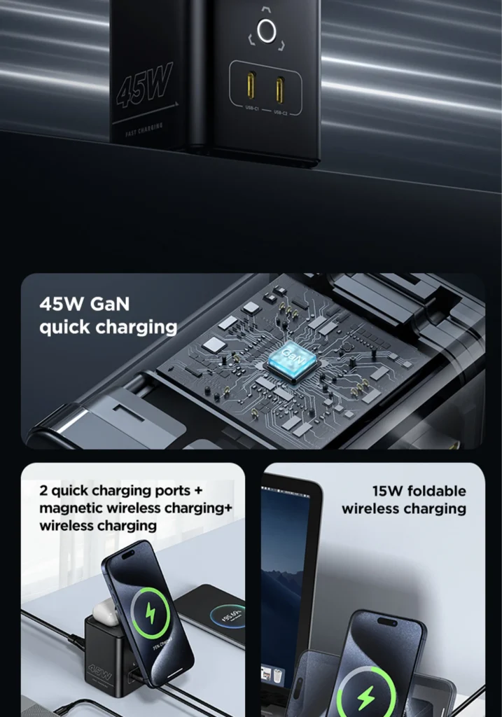 PISEN 45W GaN Desktop Magstation Charger (US)