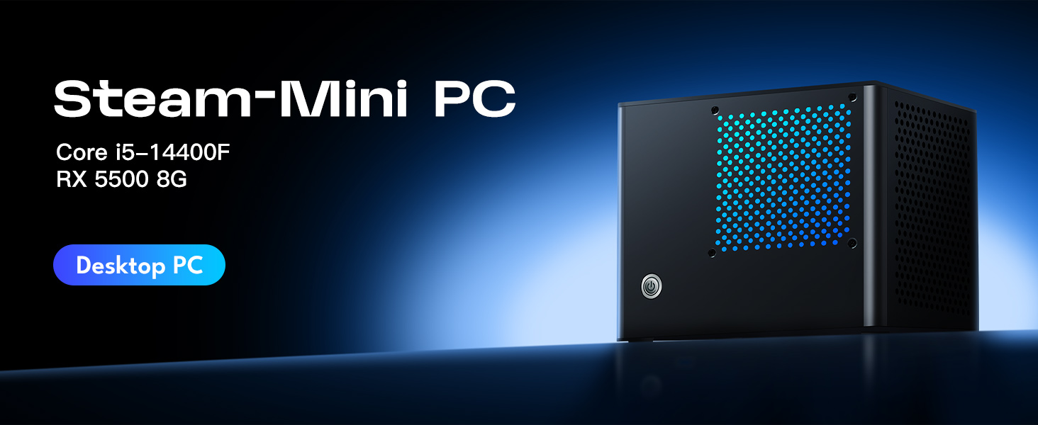 PreBuilt SFF Gaming Mini PC 5.6L Compact Desktop Intel Core i514400F RX 5500 8GB GPU 16GB DDR4 RAM