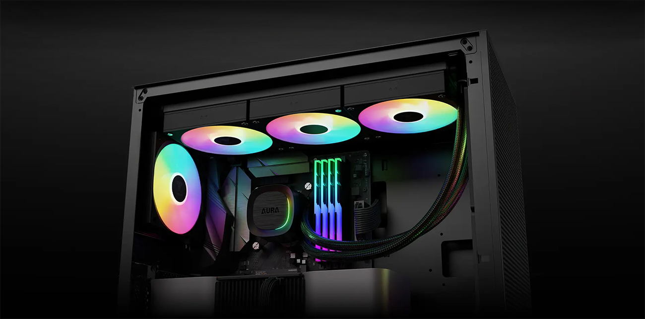 GAMDIAS Aura GLV2 360mm AIO Liquid CPU Cooler, Rotatable
