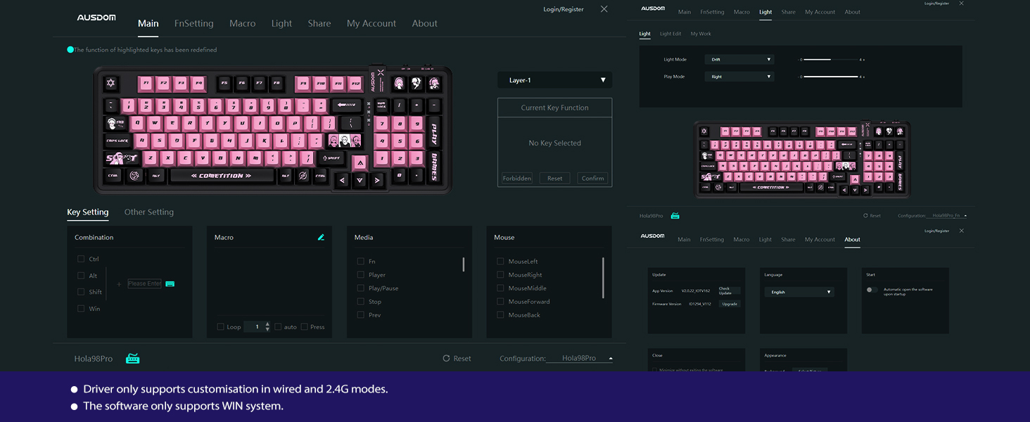 AUSDOM 98Pro Wireless Mechanical Keyboard
