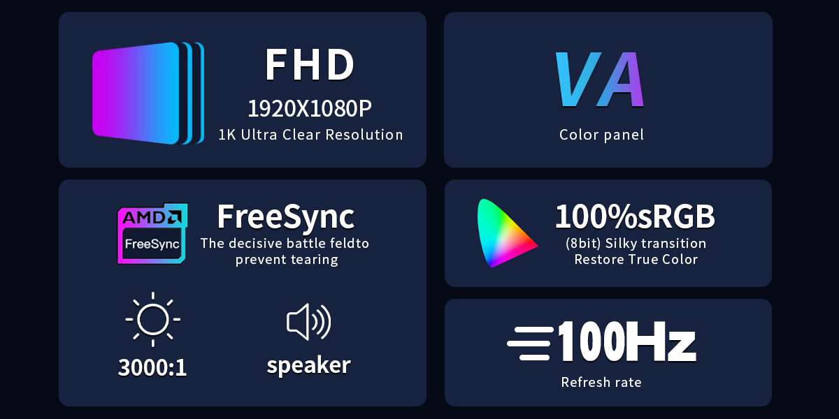 27-Inch 100Hz Black Monitor with Speakers Introduction