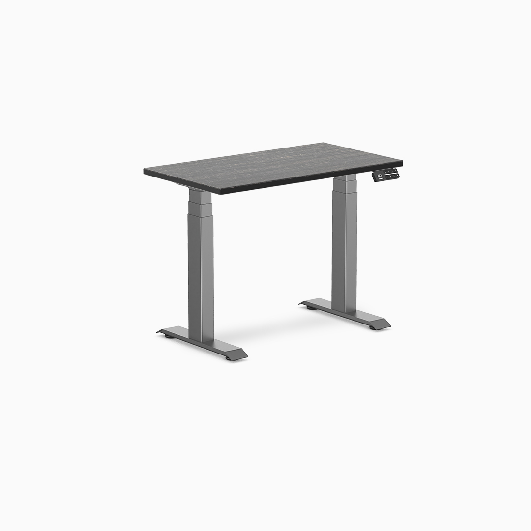 mini standing desk, small sit stand desk, bamboo standing desk, compact desk, height adjustable desk