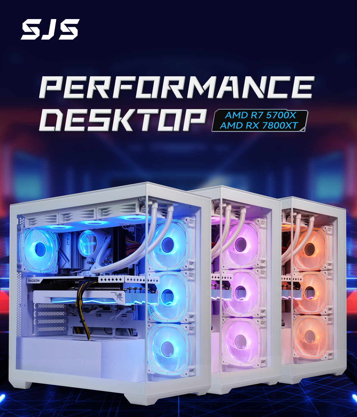 SEJISHI Gaming PC AMD Ryzen7 5700X 3.4GHz , RADEON RX 7800XT SEJISHI Gaming PC AMD Ryzen7 5700X 3.4GHz , RADEON RX 7800XT