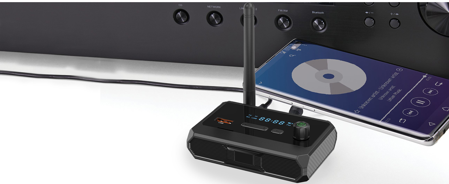 This is a Bluetooth Receiver ONLY. It is NOT a Transmitter, and CAN NOT  work with Bluetooth headpho