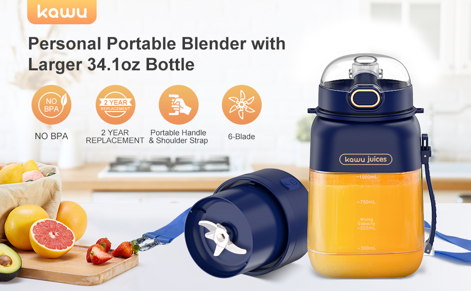 Portable juicer with six blades