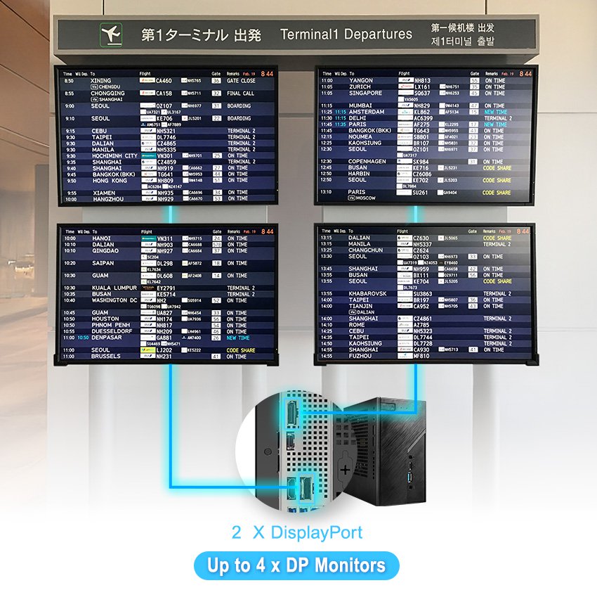 ASRock Deskmini B860W Intel Socket LGA1851 Black Barebone