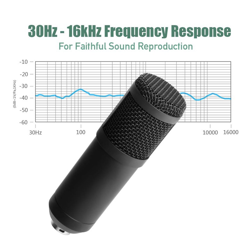 USB Streaming Podcast PC Microphone professional 192KHz/24Bit Studio Cardioid Condenser Mic Kit with
