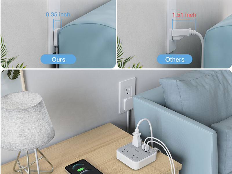 Easily fit in tight spots We Made It - 0.35 inch Ultra Thin Flat Plug