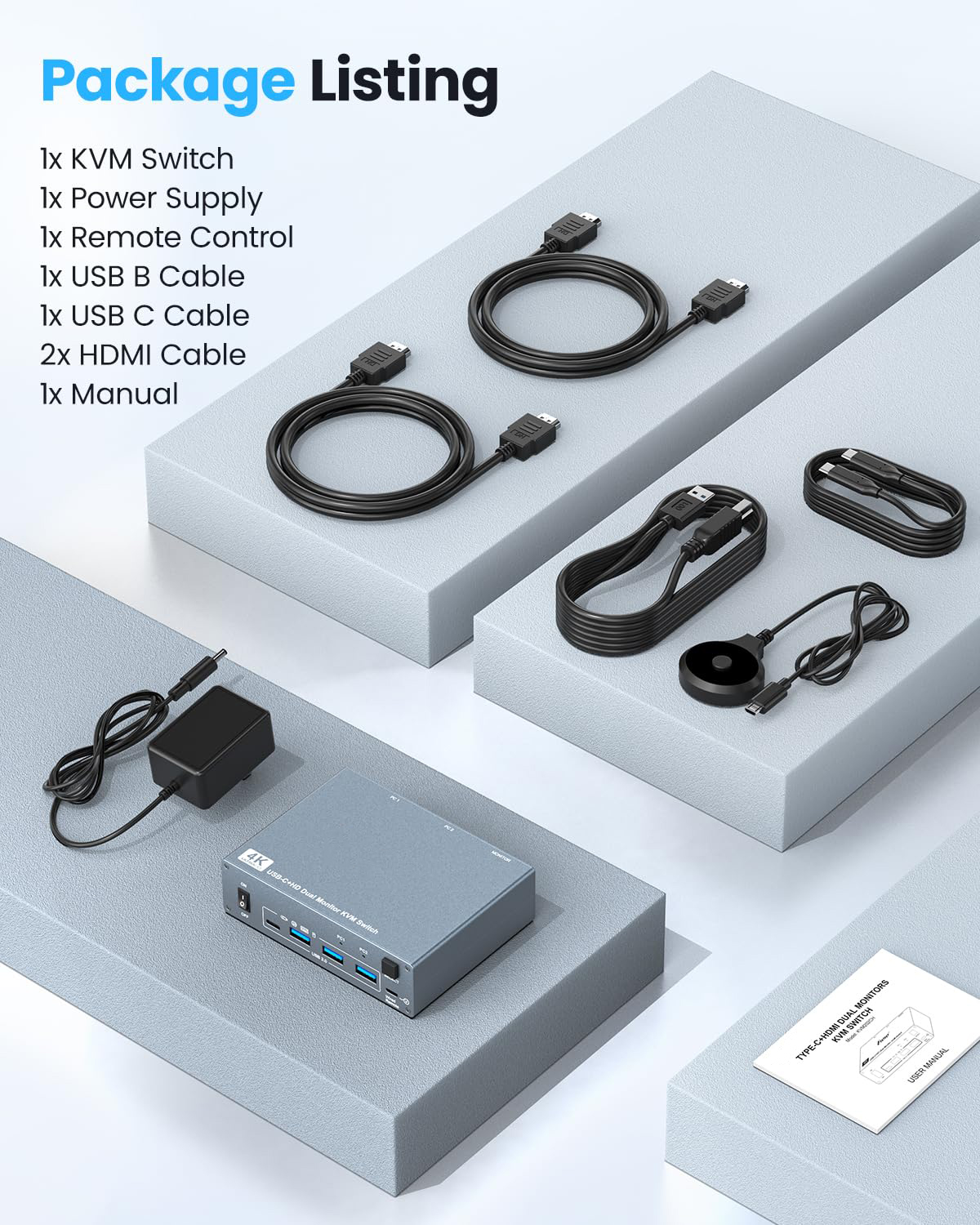 Wide Compatibility, Plug and Play - KVM Switch 2 Monitors 2 Computers