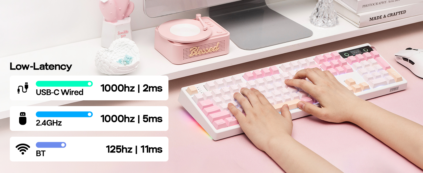 EPOMAKER TH108 PRO Full Size Mechanical Keyboard Low-latency