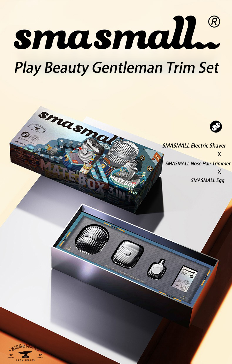 SMASMALL Play Beauty Gentleman Shaver, Nose Hair Trimmer Gift Box