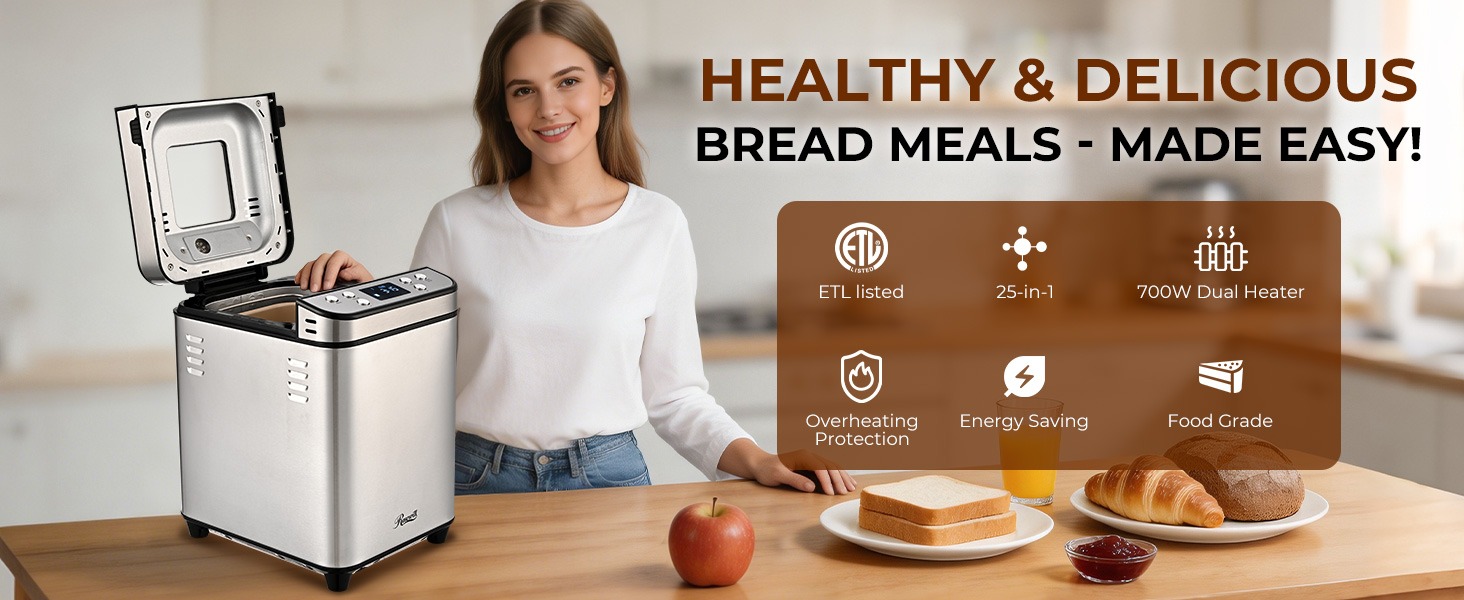 Rosewill 25-in-1 Automatic Bread Maker Machine